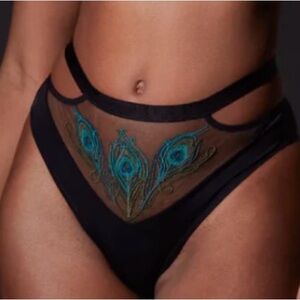 Elegant Black and Blue Embroidered Women's Intimate